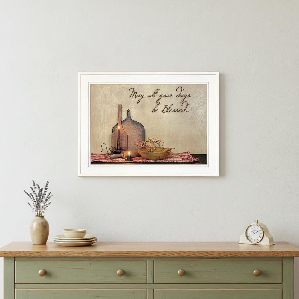 May All Your Days be Blessed Collection White Framed Print Wall Art