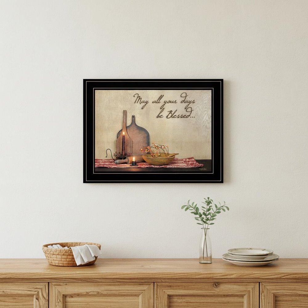 May All Your Days be Blessed Collection Black Framed Print Wall Art