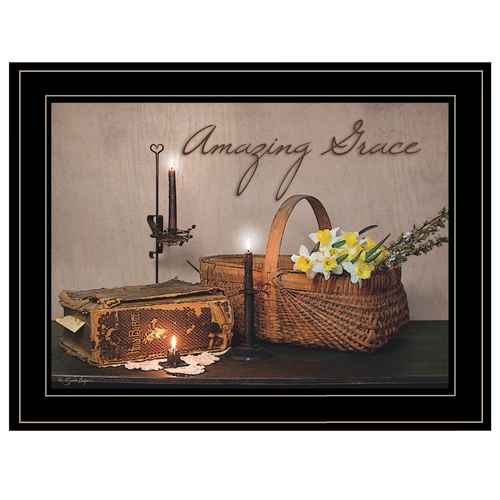 Amazing Grace Black Framed Print Kitchen Wall Art