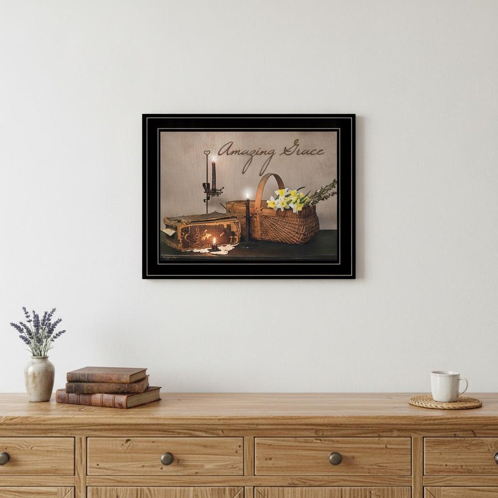 Amazing Grace Black Framed Print Kitchen Wall Art