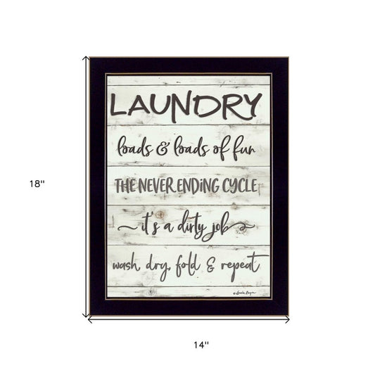 Laundry 3 Black Framed Print Bathroom Wall Art