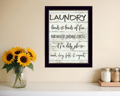 Laundry 3 Black Framed Print Bathroom Wall Art