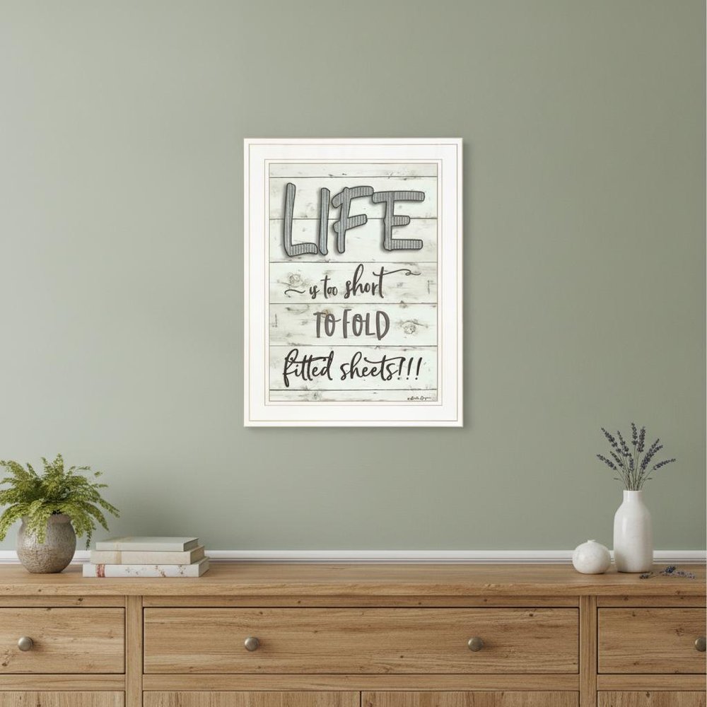Life is too Short 1 White Framed Print Wall Art