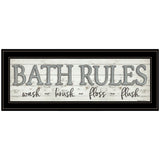 Bath Rules 2 Black Framed Print Bathroom Wall Art