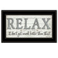 Relax 4 Black Framed Print Bathroom Wall Art