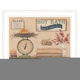 Hot Bath 16 White Framed Print Bathroom Wall Art