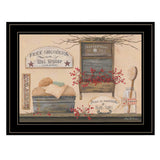 Free Showers 3 Black Framed Print Bathroom Wall Art