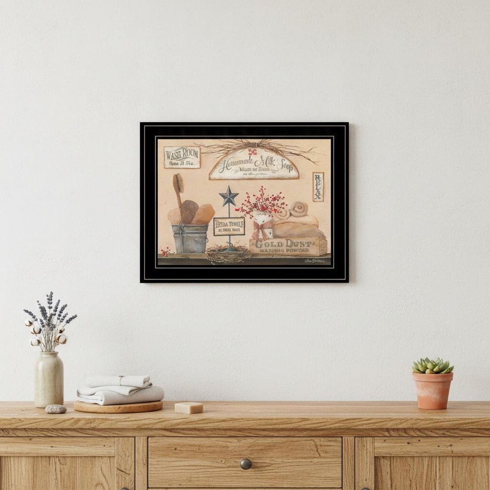Wash Room 3 Black Framed Print Bathroom Wall Art