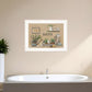 Farmhouse Bath White Framed Print Bathroom Wall Art