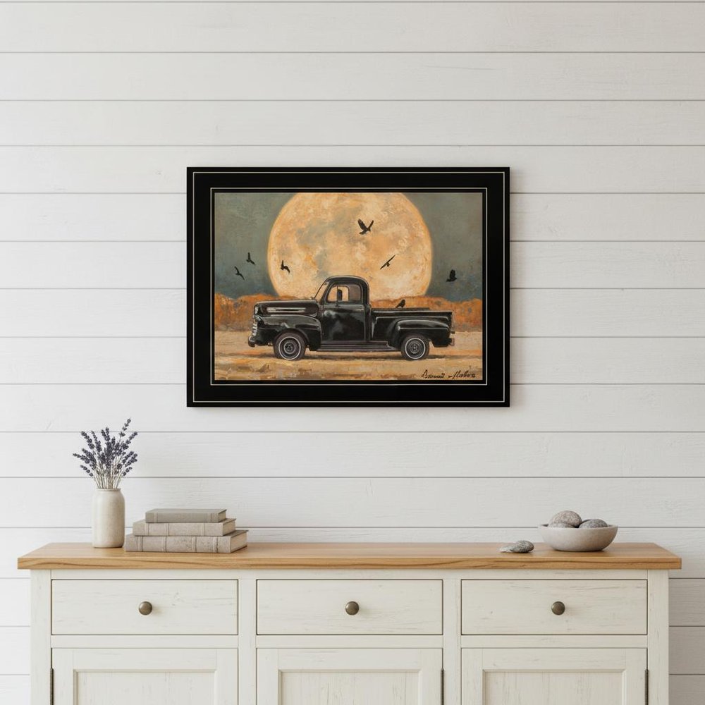 Harvest Moon 4 Black Framed Print Kitchen Wall Art