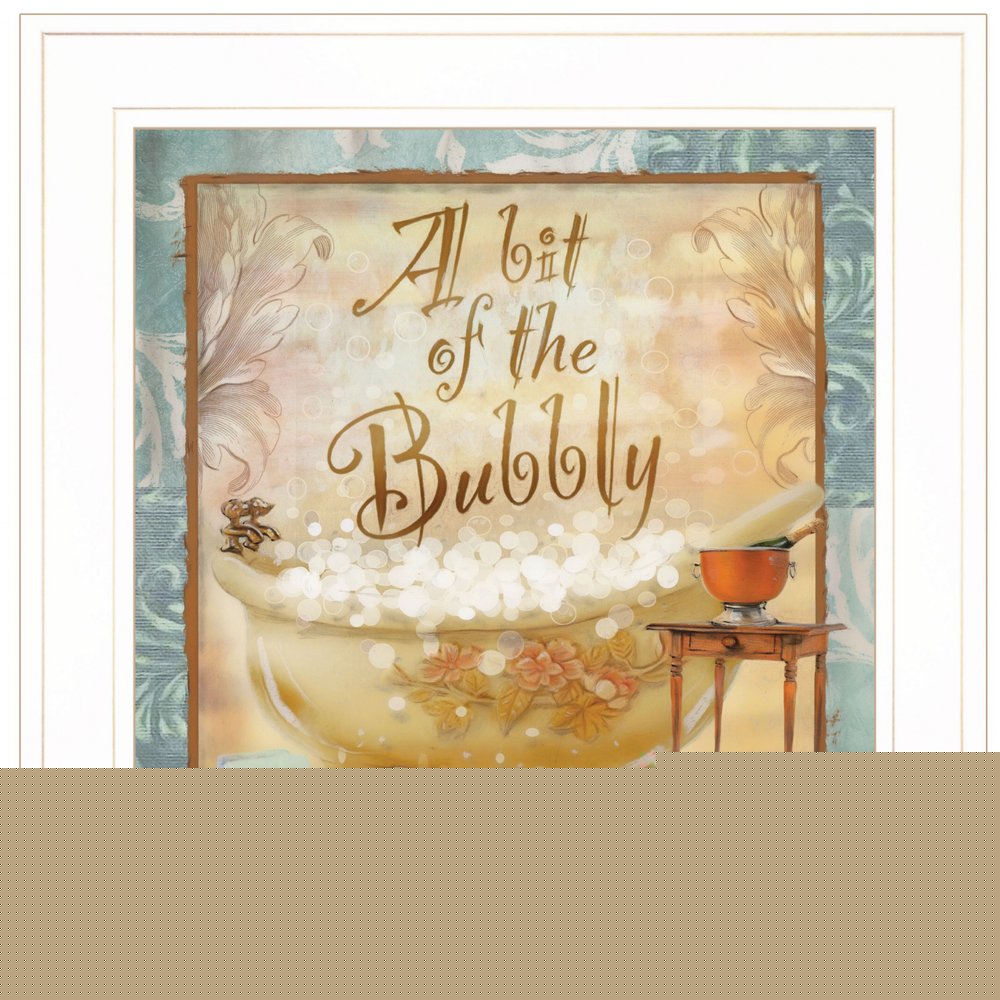 A Bit of Bubbly 1 White Framed Print Bathroom Wall Art