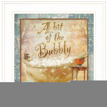 A Bit of Bubbly 1 White Framed Print Bathroom Wall Art