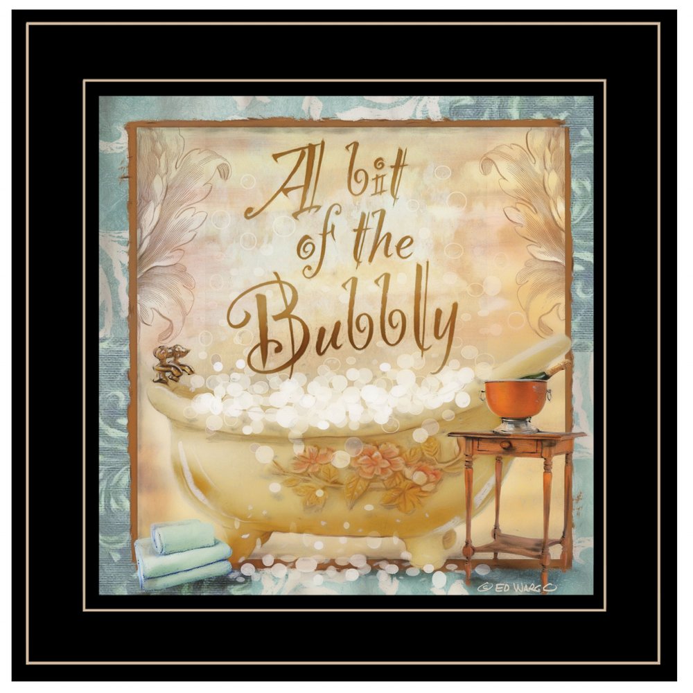 A Bit of Bubbly 2 Black Framed Print Bathroom Wall Art