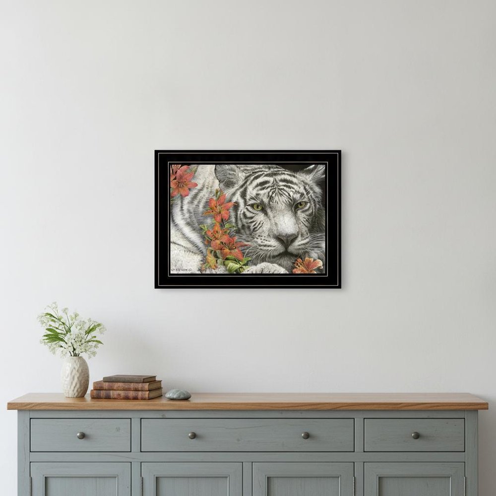 Tiger Lily 3 Black Framed Print Wall Art