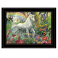 Rainbow Unicorn 3 Black Framed Print Wall Art