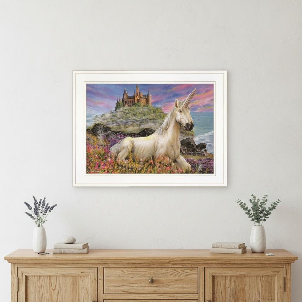 Royal Unicorn 2 White Framed Print Wall Art