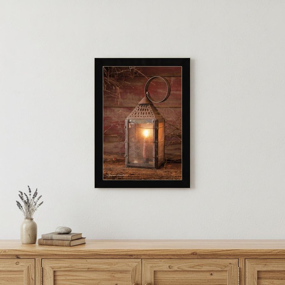 Innkeepers Lantern 2 Black Framed Print Wall Art