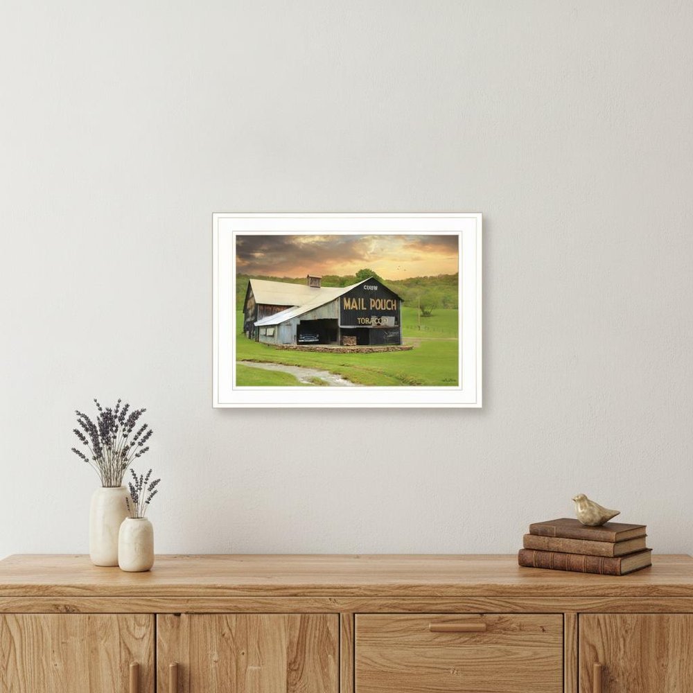 Mail Pouch Barn 4 White Framed Print Wall Art