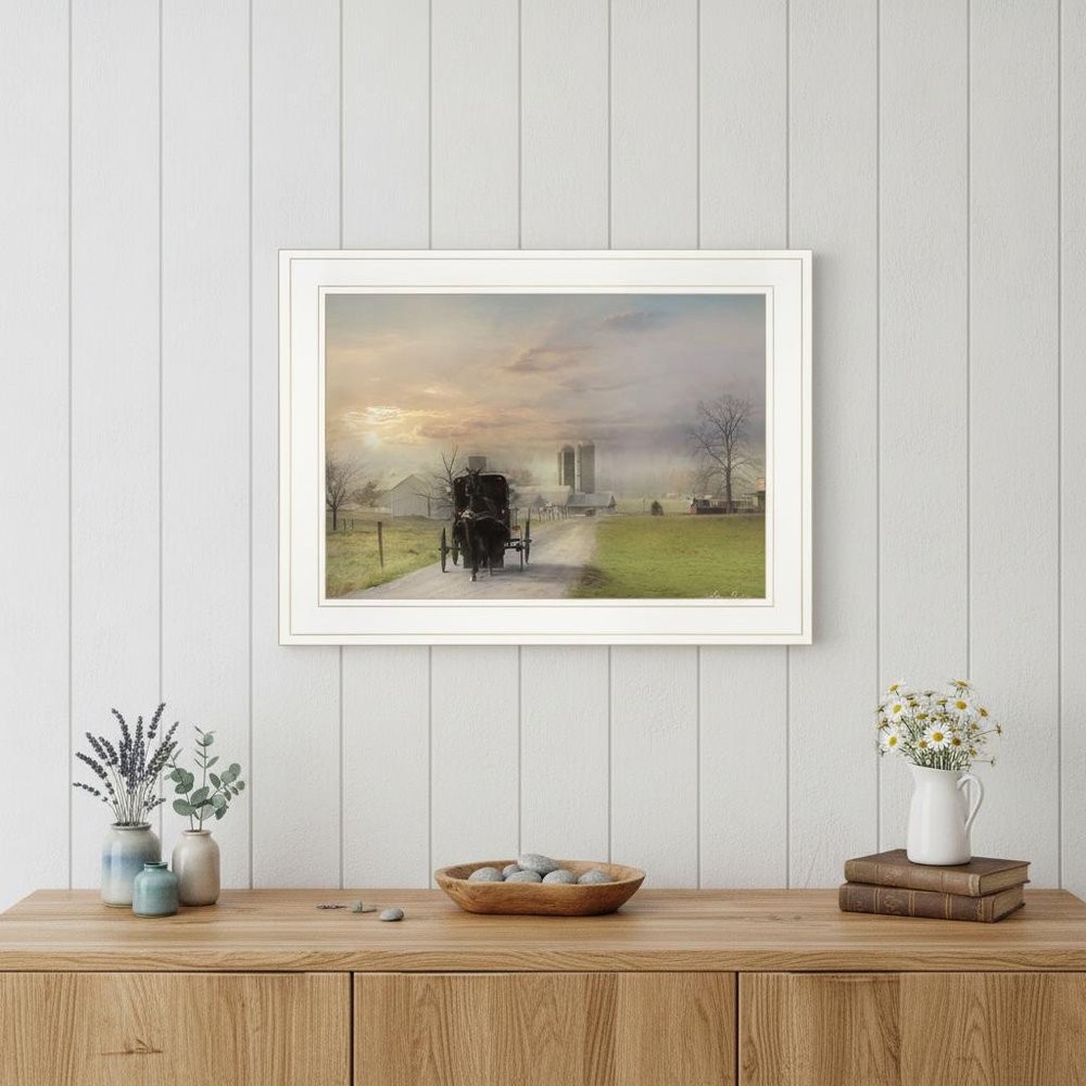 Morning Exercise 2 White Framed Print Wall Art