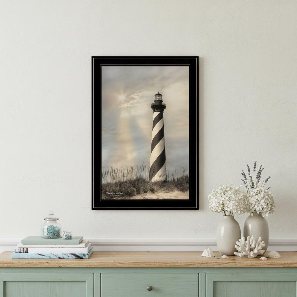 Cape Hatteras Lighthouse 3 Black Framed Print Wall Art