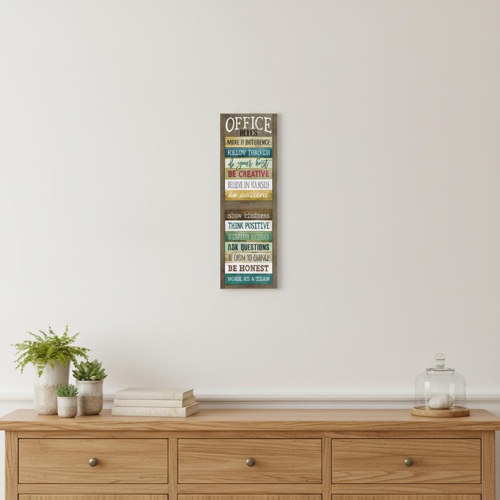 Office Rules 1 White Framed Print Wall Art