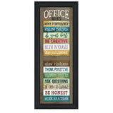 Office Rules 2 Black Framed Print Wall Art