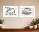 Set Of Two Stays at Grandmas 1 White Framed Print Wall Art