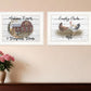 Set Of Two Country Living White Framed Print Wall Art