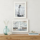Set Of Two Lighthouse Sailboat 1 White Framed Print Wall Art