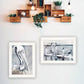 Set Of Two Pelican Party White Framed Coastal Wall Art