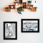 Set Of Two Pelican Party Black Framed Coastal Wall Art