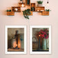 Set Of Two Country Candlelight White Framed Print Wall Art