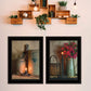 Set Of Two Country Candlelight Black Framed Print Wall Art