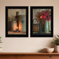 Set Of Two Country Candlelight Black Framed Print Wall Art