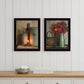 Set Of Two Country Candlelight Black Framed Print Wall Art
