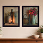 Set Of Two Country Candlelight Black Framed Print Wall Art