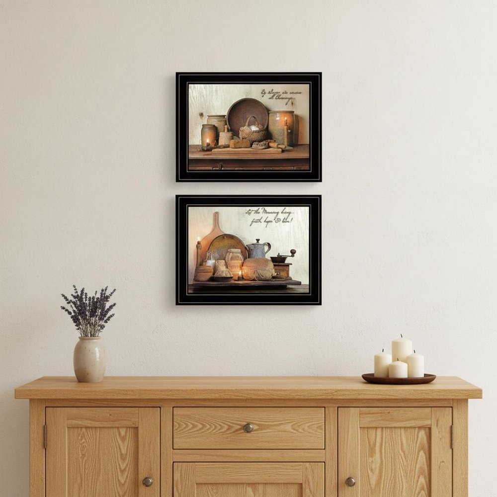 Set Of Two By Grace 2 Black Framed Print Kitchen Wall Art