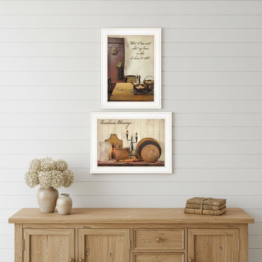 Set Of Two What I Love Most 1 White Framed Print Kitchen Wall Art