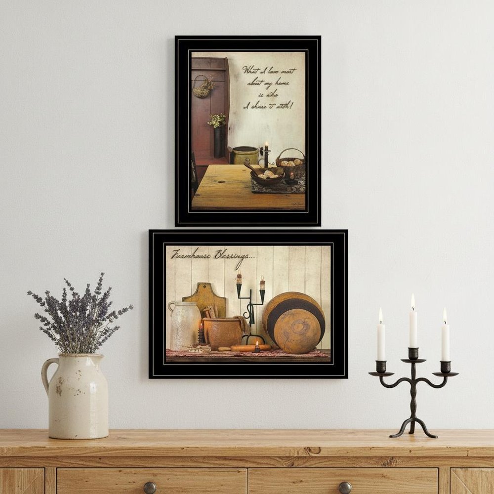 Set Of Two What I Love Most 2 Black Framed Print Kitchen Wall Art