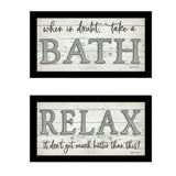 Set Of Two Bath Relax 3 Black Framed Print Bathroom Wall Art