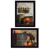 Set Of Two Let Your Light Shine 3 Black Framed Print Wall Art