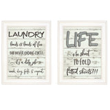 Set Of Two Loads of Fun 1 White Framed Print Bathroom Wall Art