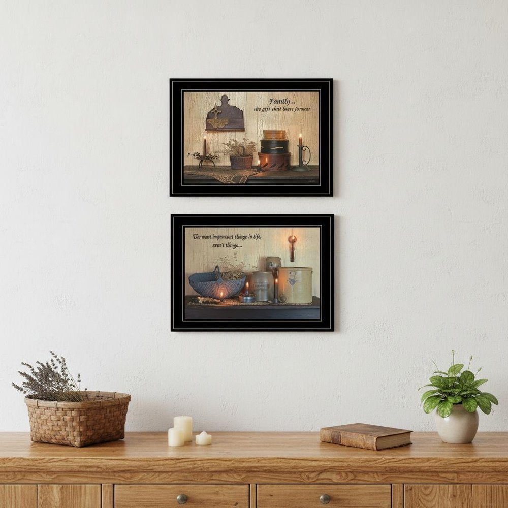 Set Of Two Family Forever 2 Black Framed Print Wall Art