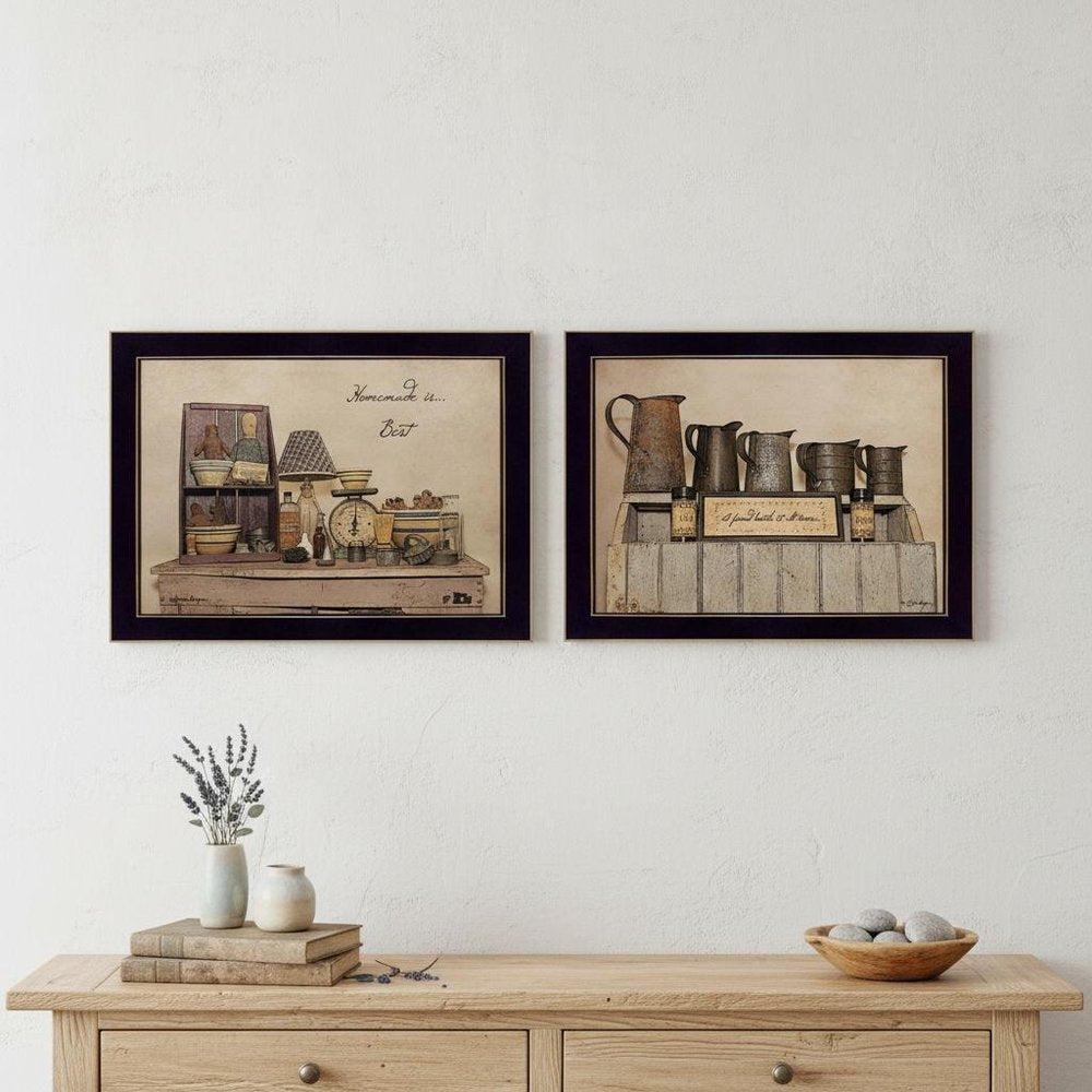 Set Of Two Homemade is Best 3 Black Framed Print Kitchen Wall Art