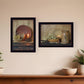 Set Of Two Candle Light and Flowers 3 Black Framed Print Wall Art