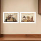 Set Of Two Candlelight and Flowers 1 White Framed Print Wall Art