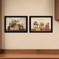 Set Of Two Candlelight and Flowers 3 Black Framed Print Wall Art