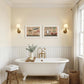 Set Of Two Country Bath III White Framed Print Bathroom Wall Art