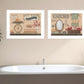 Set Of Two Country Bath III White Framed Print Bathroom Wall Art