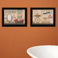 Set Of Two Country Bath III 2 Black Framed Print Bathroom Wall Art